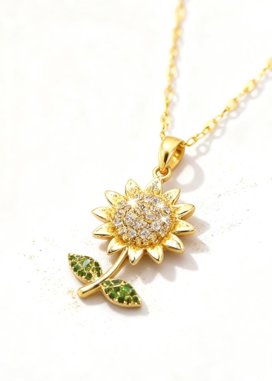 Premium Flower Pendants Gift Box "Falling Rose & Sunflower"