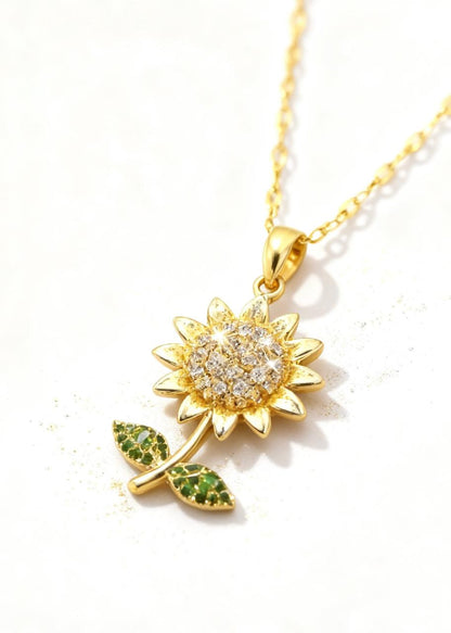 Rising Sunflower Pendant "Adjustable Chain"