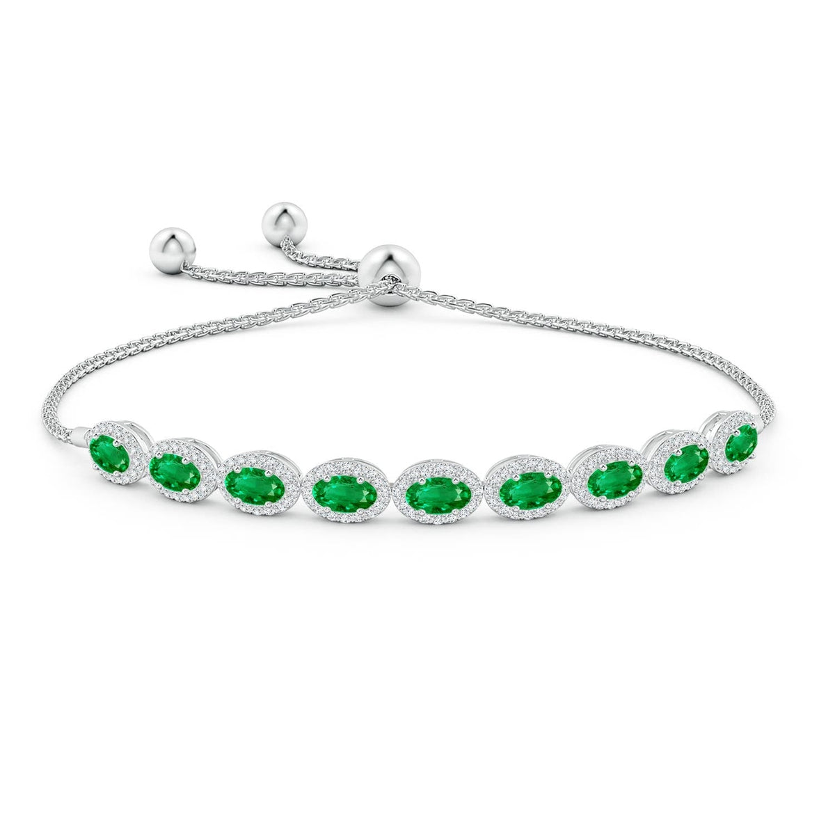 Elegant Oval-Cut Green Gem Bracelet For Women